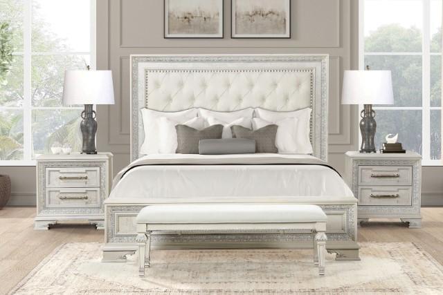 Stella Mia 4 Pc 5 Pc Queen Bedroom Set White - California Furniture (Coachella, CA)