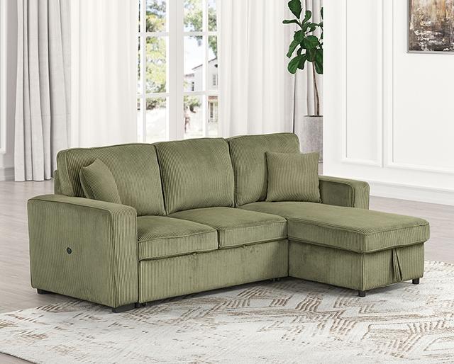 Yves Sectional Green - California Furniture (Coachella, CA)