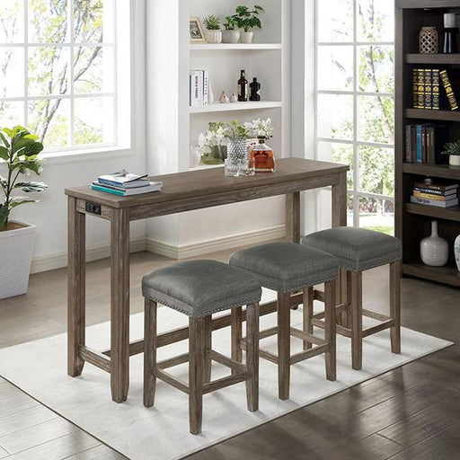 CAERLEON 4 Pc. Counter Ht. Table Set, Wire-brushed Gray - California Furniture (Coachella, CA)