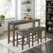 CAERLEON 4 Pc. Counter Ht. Table Set, Wire-brushed Gray - California Furniture (Coachella, CA)