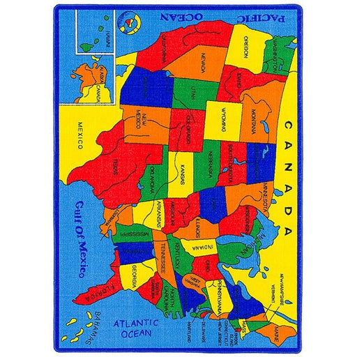 ABBEY Us Map 5' X 8' Area Rug - California Furniture (Coachella, CA)