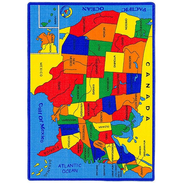 ABBEY Us Map 5' X 8' Area Rug - California Furniture (Coachella, CA)