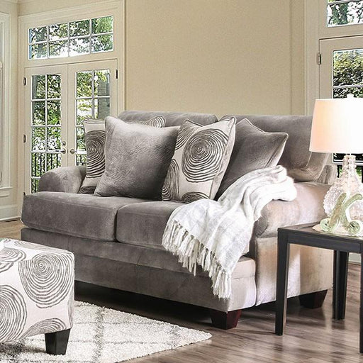Bonaventura Gray/Pattern Love Seat - California Furniture (Coachella, CA)