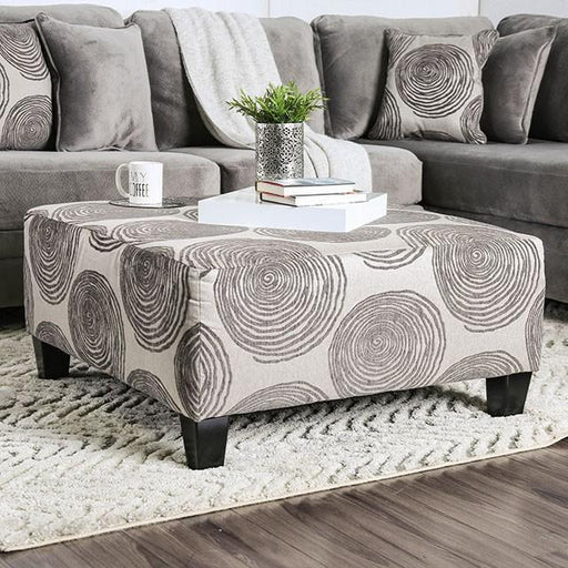 Bonaventura Gray/Pattern Ottoman - California Furniture (Coachella, CA)