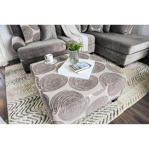 Bonaventura Gray/Pattern Ottoman - California Furniture (Coachella, CA)