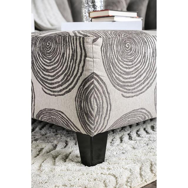Bonaventura Gray/Pattern Ottoman - California Furniture (Coachella, CA)