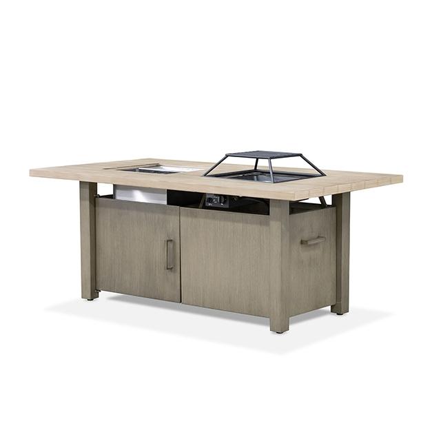Bordeaux Dining Table w/ Fire Pit & Cooler - California Furniture (Coachella, CA)