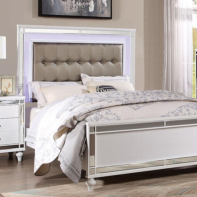 BRACHIUM Cal.King Bed, White - California Furniture (Coachella, CA)
