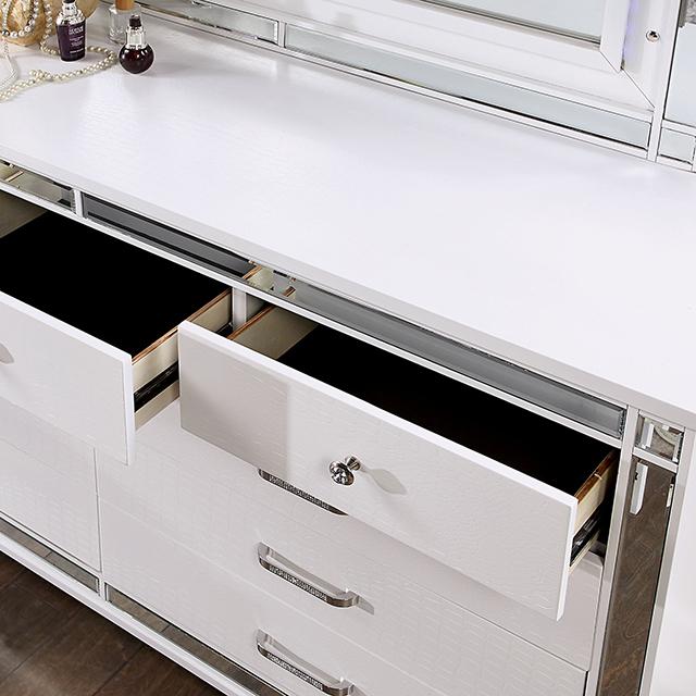 BRACHIUM E.King Bed, White - California Furniture (Coachella, CA)