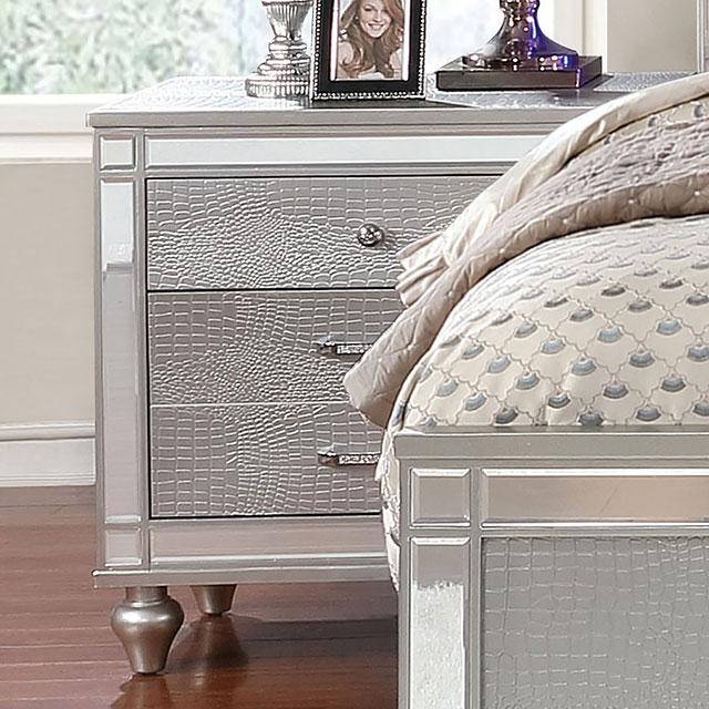 Brachium Silver Night Stand - California Furniture (Coachella, CA)