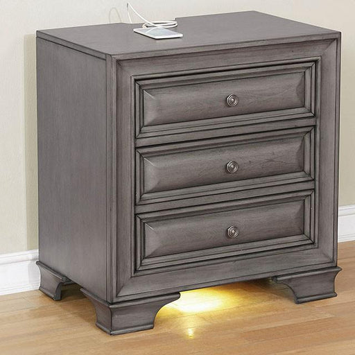 Brandt Gray Night Stand - California Furniture (Coachella, CA)
