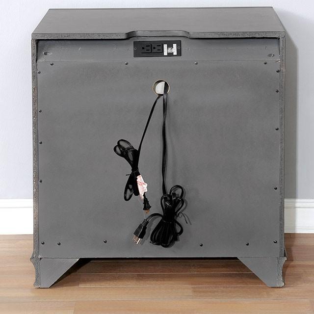 Brandt Gray Night Stand - California Furniture (Coachella, CA)