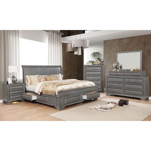 Brandt Bed Chrome & Gray - California Furniture (Coachella, CA)