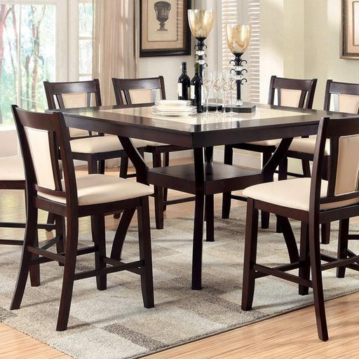 BRENT II Dark Cherry/Ivory Counter Ht. Table w/ Insert - California Furniture (Coachella, CA)