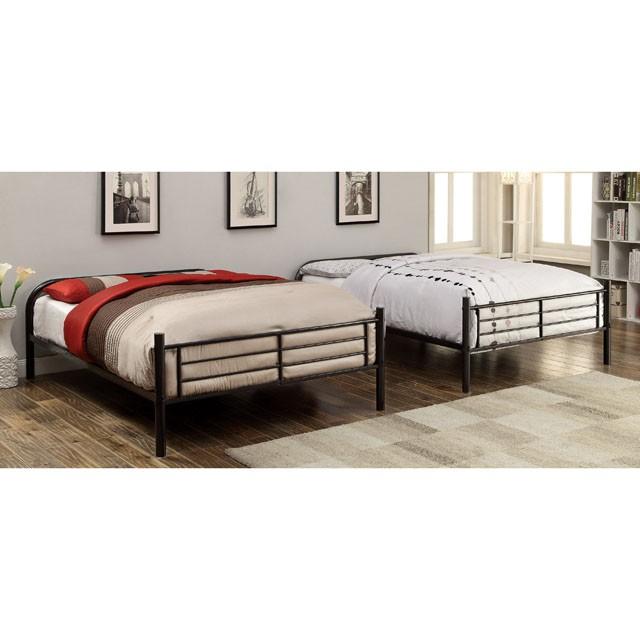 BROCKET Black Metal Full/Full Bunk Bed - California Furniture (Coachella, CA)