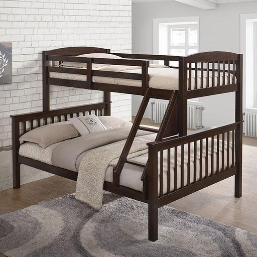 Brookings Twin/Full Bunk Bed White, Brown & Black - California Furniture (Coachella, CA)