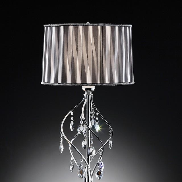 Arya Black/Chrome Table Lamp, Hanging Crystal - California Furniture (Coachella, CA)