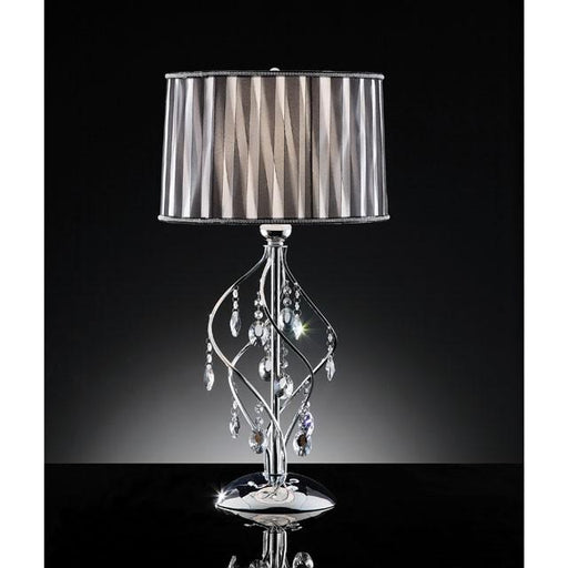 Arya Black/Chrome Table Lamp, Hanging Crystal - California Furniture (Coachella, CA)