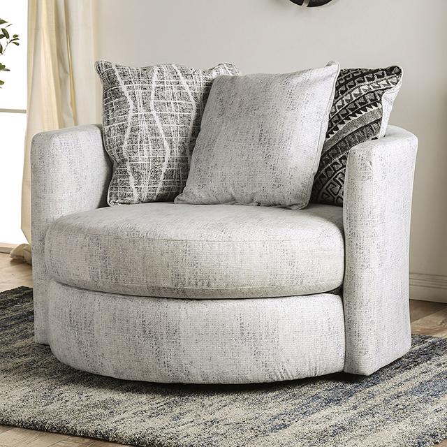 EIMEAR Swivel Chair, Off-white/Black - California Furniture (Coachella, CA)