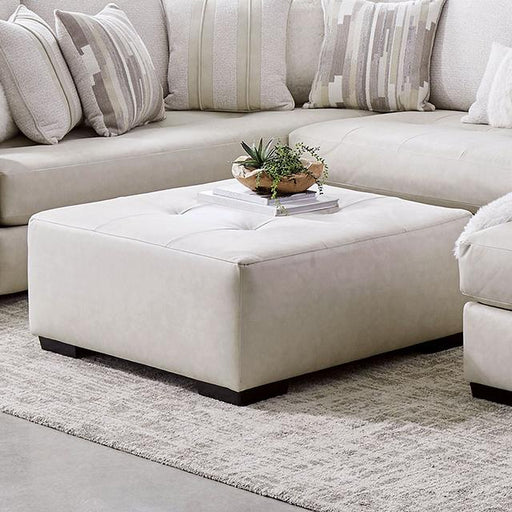 WARRENTON Ottoman, Ivory - California Furniture (Coachella, CA)
