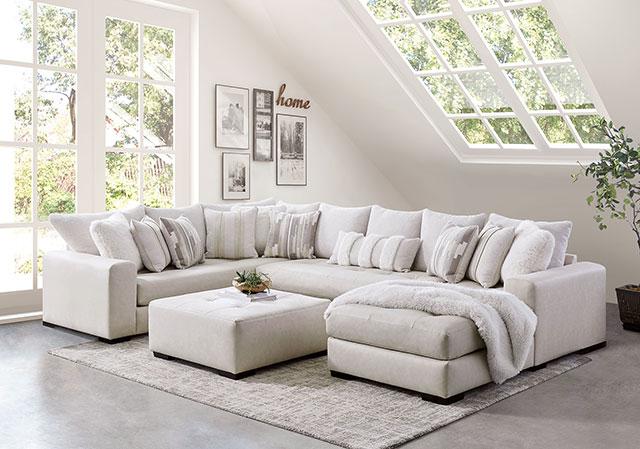 WARRENTON Ottoman, Ivory - California Furniture (Coachella, CA)