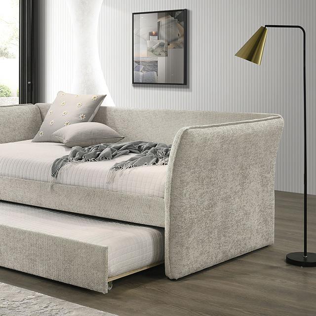 Yuri Twin Daybed w/ Trundle Beige - California Furniture (Coachella, CA)