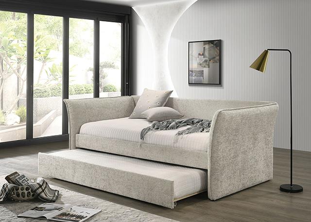Yuri Twin Daybed w/ Trundle Beige - California Furniture (Coachella, CA)