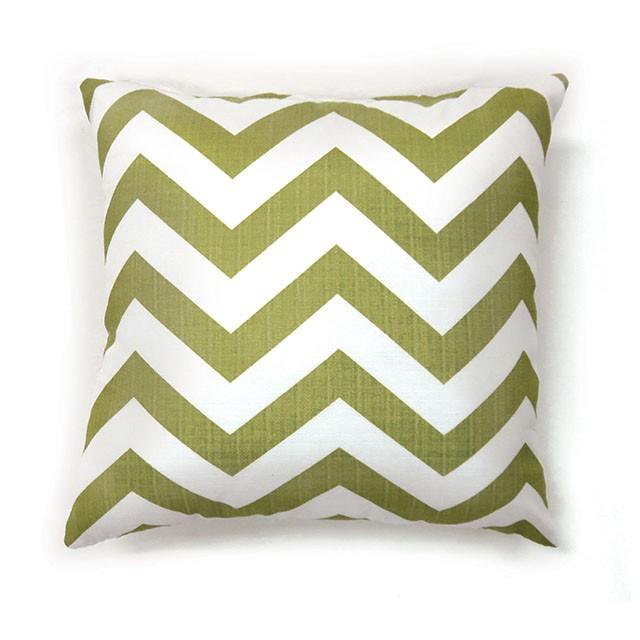 ZOE 22" X 22" Pillow, Green Chevron (2/CTN) - California Furniture (Coachella, CA)