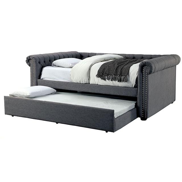 LEANNA Gray Full Daybed w/ Trundle, Gray - California Furniture (Coachella, CA)