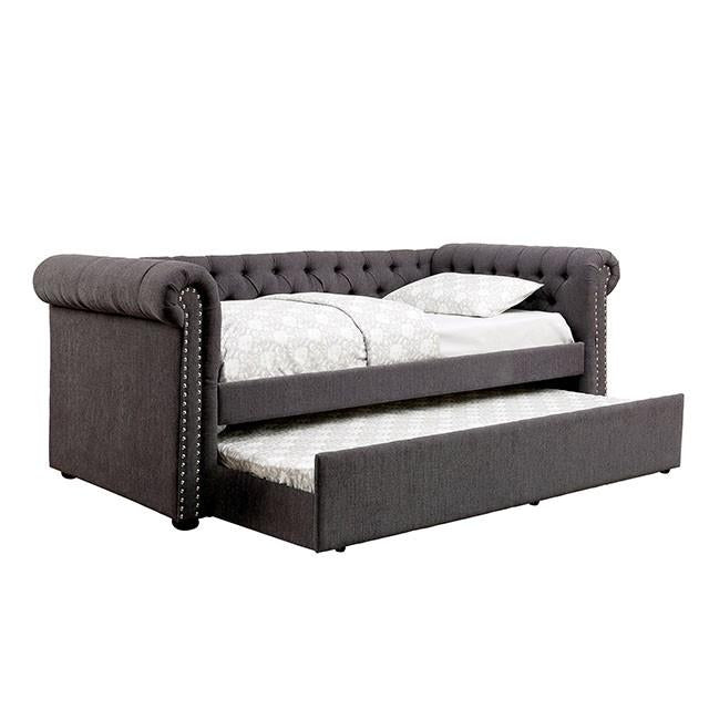 LEANNA Gray Daybed w/ Trundle, Gray - California Furniture (Coachella, CA)