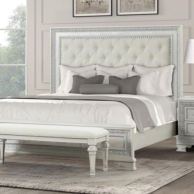 Stella Mia E.King & Queen Bed White & White - California Furniture (Coachella, CA)