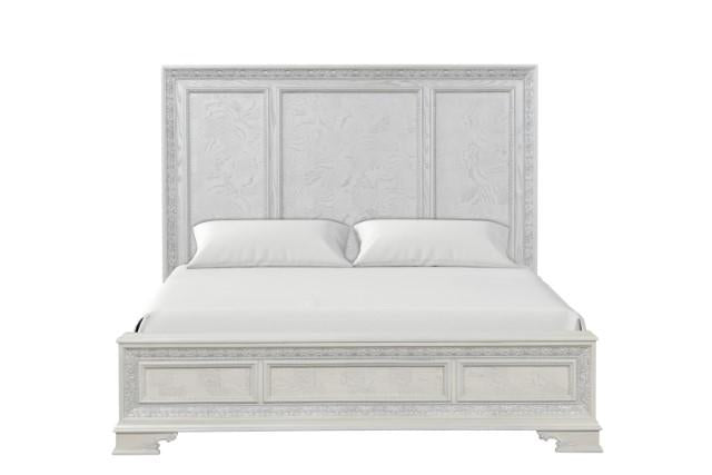 Stella Mia E.King & Queen Bed White & White - California Furniture (Coachella, CA)