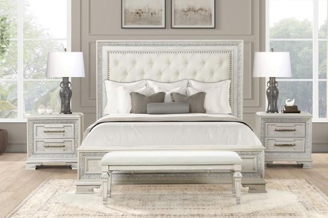 Stella Mia E.King & Queen Bed White & White - California Furniture (Coachella, CA)