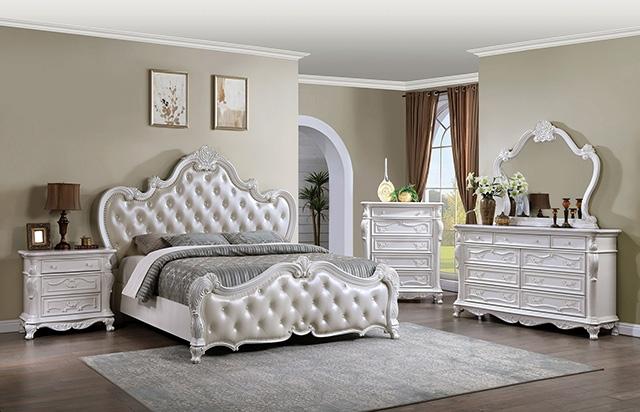 Ventresca 4 & 5 Piece Queen Bedroom Set White & Chrome - California Furniture (Coachella, CA)