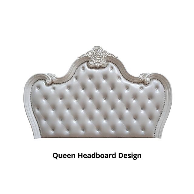 Ventresca E.King & Queen Bed White & Chrome - California Furniture (Coachella, CA)