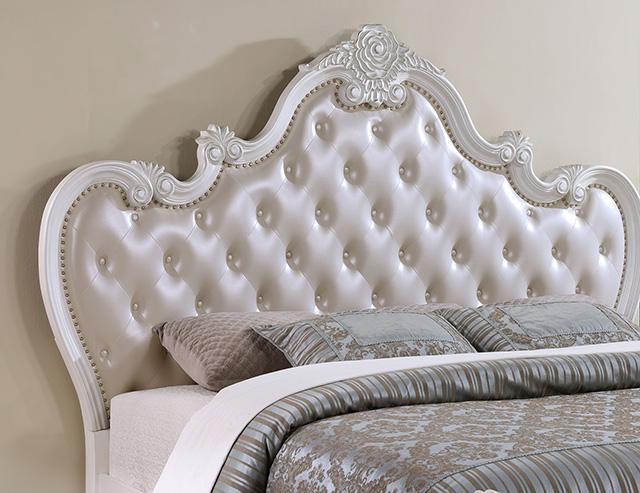 Ventresca E.King & Queen Bed White & Chrome - California Furniture (Coachella, CA)