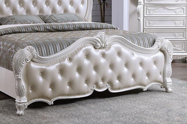 Ventresca 4 & 5 Piece Queen Bedroom Set White & Chrome - California Furniture (Coachella, CA)