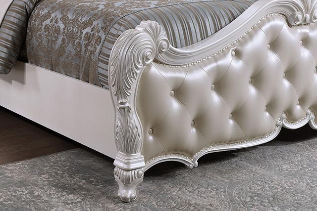Ventresca 4 & 5 Piece Queen Bedroom Set White & Chrome - California Furniture (Coachella, CA)
