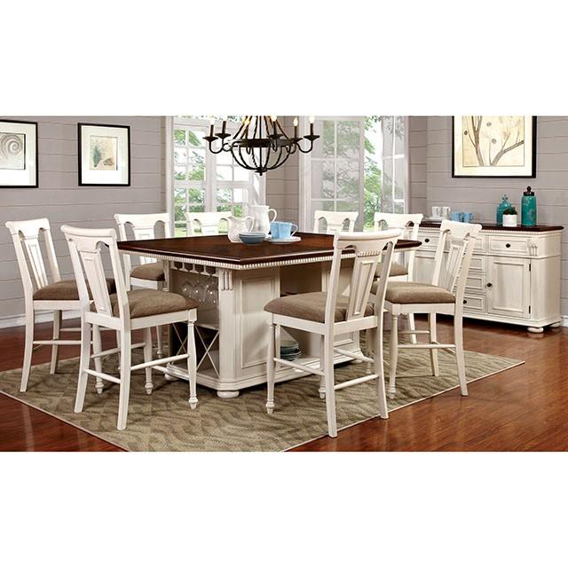 SABRINA Off White/Cherry Ctr.Ht. Chair, Cherry & White (2/CTN) - California Furniture (Coachella, CA)