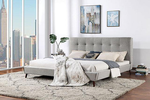 LEOMIN Cal.King, E.King, Full, & Queen Bed, Gray - California Furniture (Coachella, CA)
