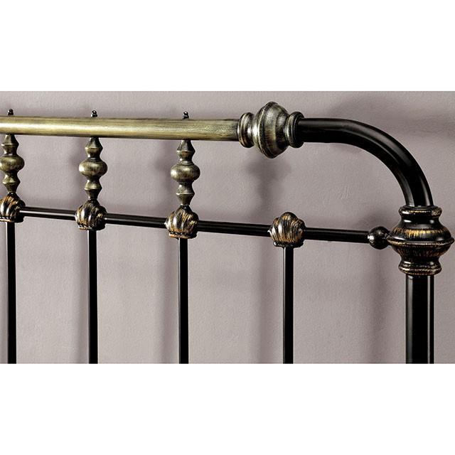 RIANA Antique Black Metal E.King, Full, Queen, & Twin Bed - California Furniture (Coachella, CA)