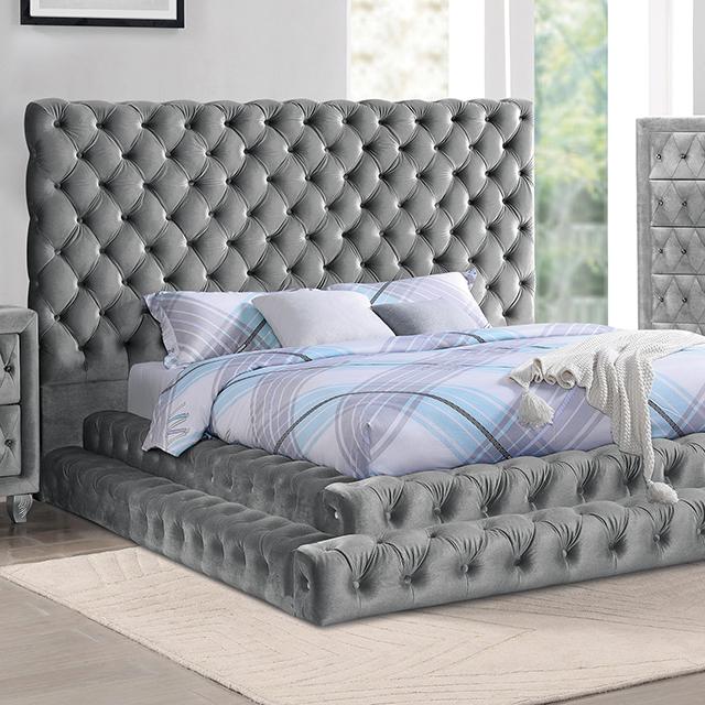 STEFANIA E.King & Queen Bed, Black & Gray - California Furniture (Coachella, CA)