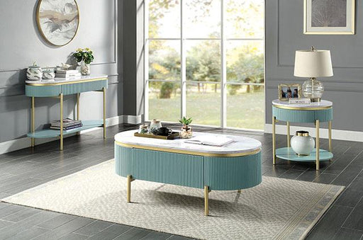 KOBLENZ Sofa Table, Light Teal - California Furniture (Coachella, CA)