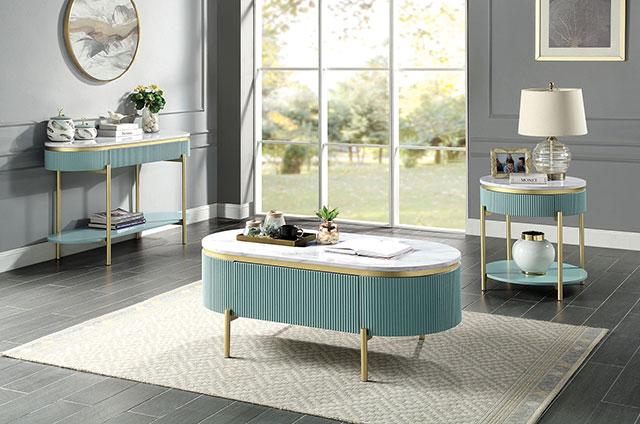 KOBLENZ Sofa Table, Light Teal - California Furniture (Coachella, CA)