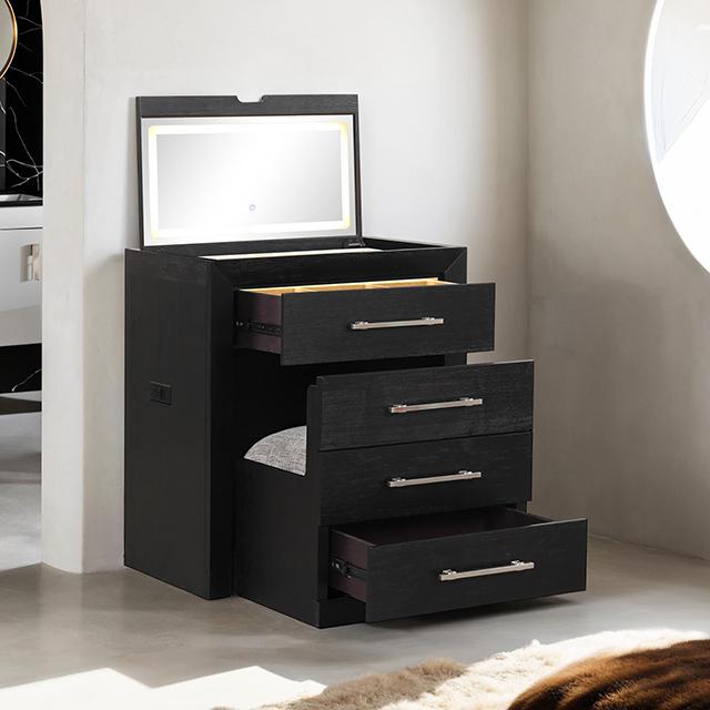 Ashbourne Bedside Vanity Set with Stool Contemporary - California Furniture (Coachella, CA)