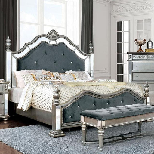 Azha Silver/Gray Cal.King & Queen Bed - California Furniture (Coachella, CA)