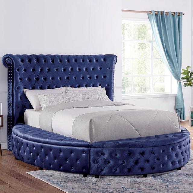 SANSOM E.King & Queen Bed, Black, Blue, & Grey - California Furniture (Coachella, CA)