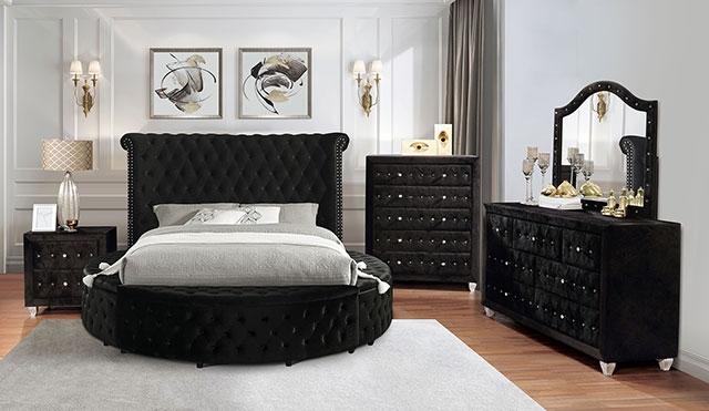 SANSOM E.King & Queen Bed, Black, Blue, & Grey - California Furniture (Coachella, CA)