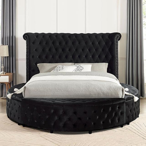 SANSOM E.King & Queen Bed, Black, Blue, & Grey - California Furniture (Coachella, CA)
