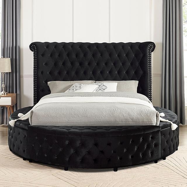 SANSOM E.King & Queen Bed, Black, Blue, & Grey - California Furniture (Coachella, CA)